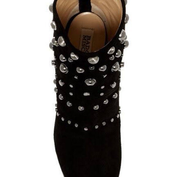 BADGLEY MISCHKA KURT SUEDE LEATHER STUDDED BLACK BOOTIES NWT SZ 7 - Picture 9 of 12